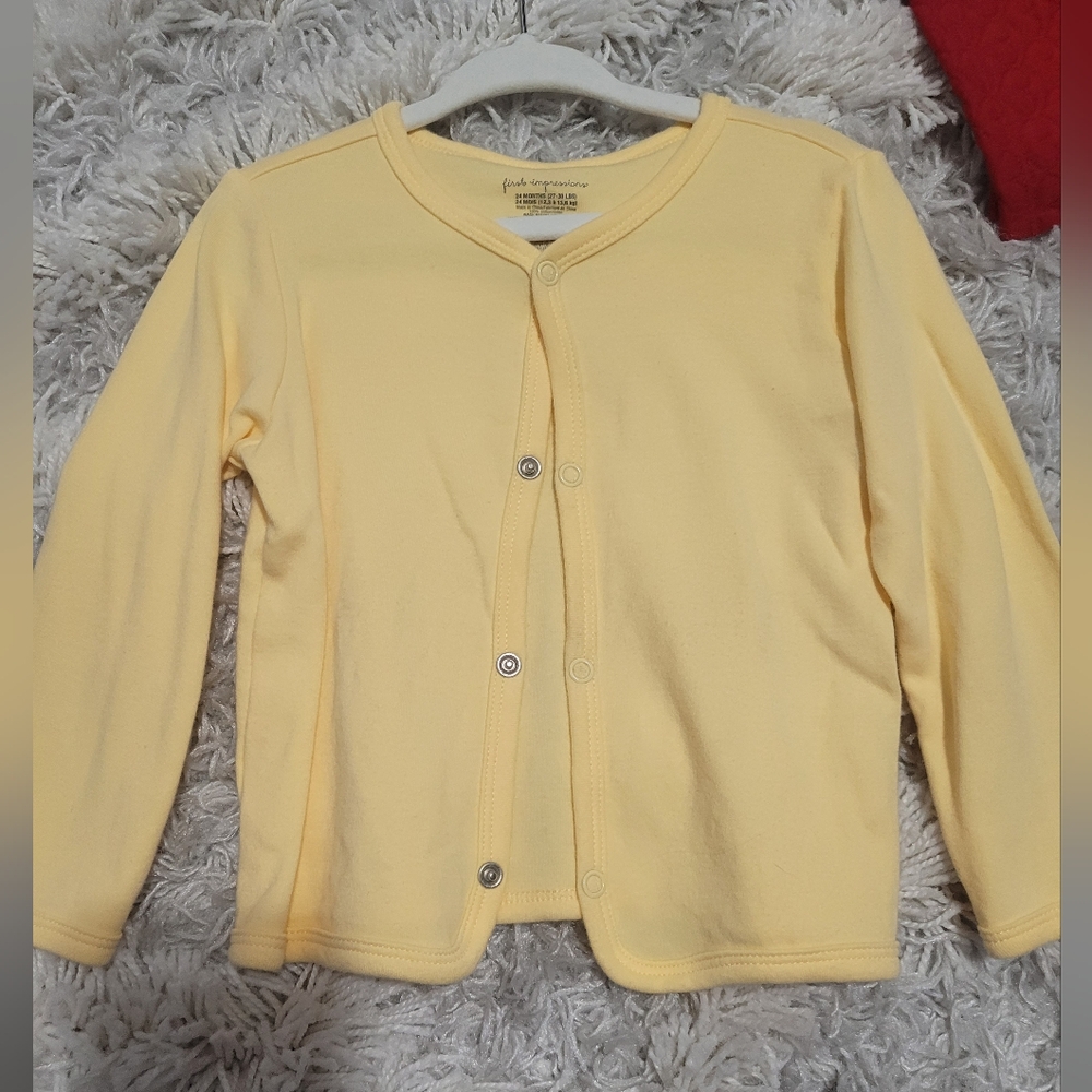 First Impressions Yellow Button-Up Cardigan 24 Month